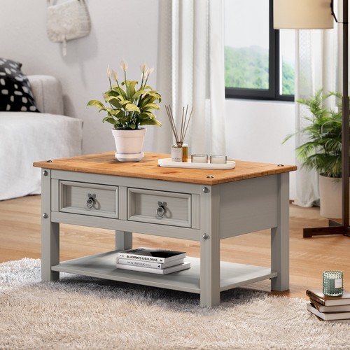 Corona coffee table grey wax - corona,