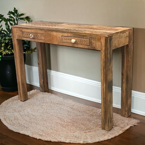 Hand carved mango wood console - mango,