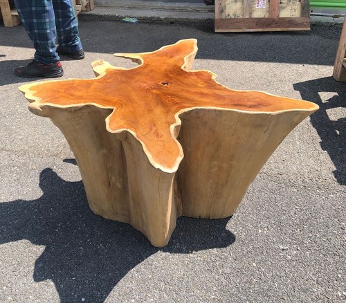 Solid teak root stump - teak,