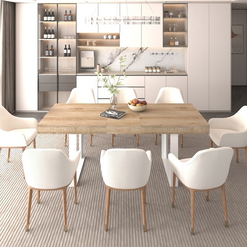 Extendable wooden dining table - extendable,