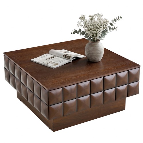 Inch square walnut coffee - inch,