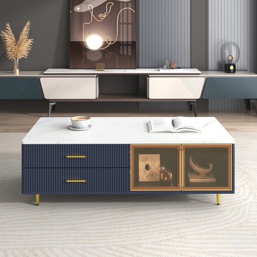 Modern navy blue mdf coffee - modern,