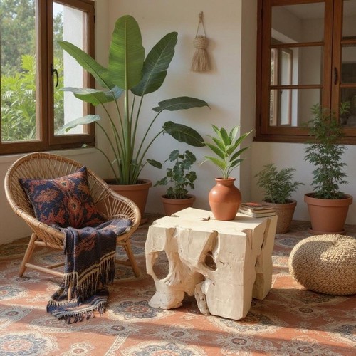 Whitewashed teak root - whitewashed,