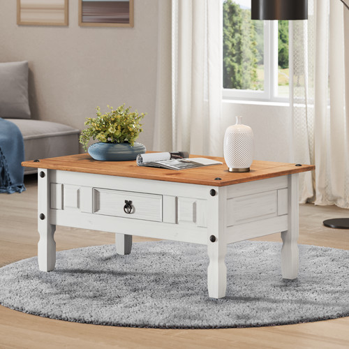 Corona coffee table white wax - white,