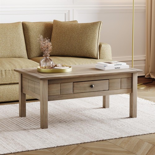 Wood coffee table with storage - coffee,